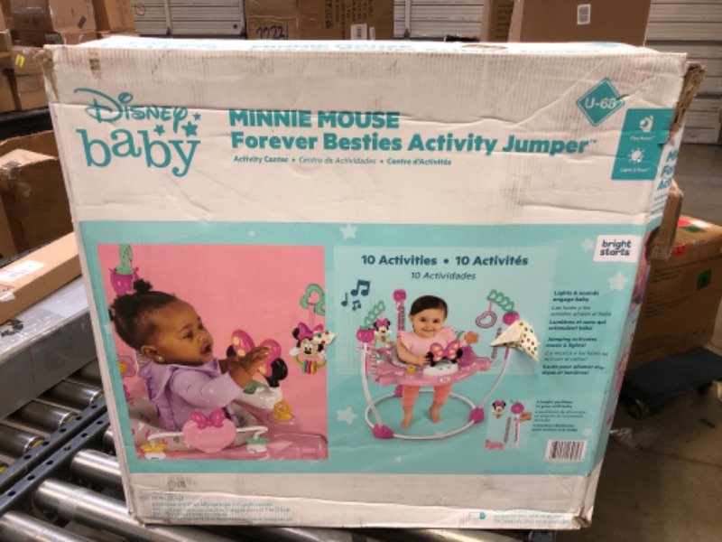 Photo 3 of Bright Starts Disney Baby Minnie Mouse Activity Jumper - Forever Besties with Lights and Melodies, 6 Months + Minnie Mouse Forever Besties