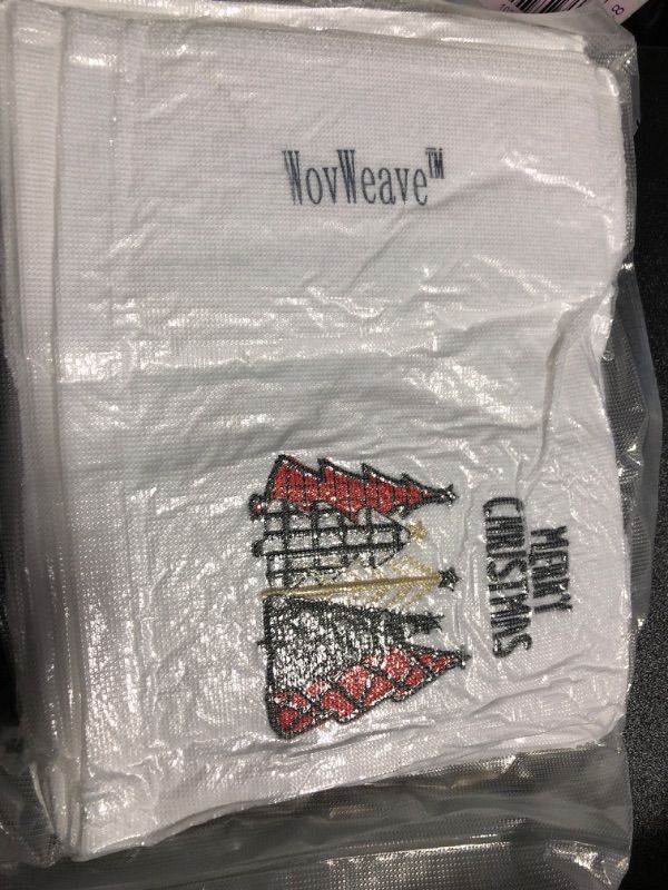 Photo 1 of 2 Pack Christmas Bathroom Hand Towels 100% Cotton Embroidered 13.7'' x 29.5'' Christmas Bathroom Sets Red Black Buffalo Plaid Holiday Hand Dish Towels Decorative for Cleaning Drying Gift