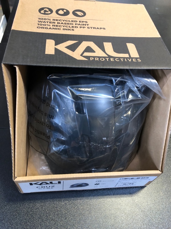 Photo 2 of Kali Protectives Cruz Bike Helmet - Lightweight and Adjustable with Ventilation and Eye Protection Visor - Easy Adjustment Buckle for Men and Women - Urban Cycling Helmet for Kids and Adults Solid Black Small/Medium