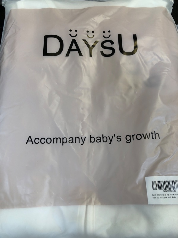 Photo 2 of DaysU Micro Fleece Baby Sleep Sack, Baby Sleeping Bag Sleeveless with Two-Way Zipper, Sleep Sack for Baby Unisex 12-18 Months, 1 Pack, Off-White Bee Bee Large