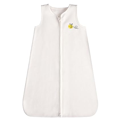 Photo 1 of DaysU Micro Fleece Baby Sleep Sack, Baby Sleeping Bag Sleeveless with Two-Way Zipper, Sleep Sack for Baby Unisex 12-18 Months, 1 Pack, Off-White Bee Bee Large