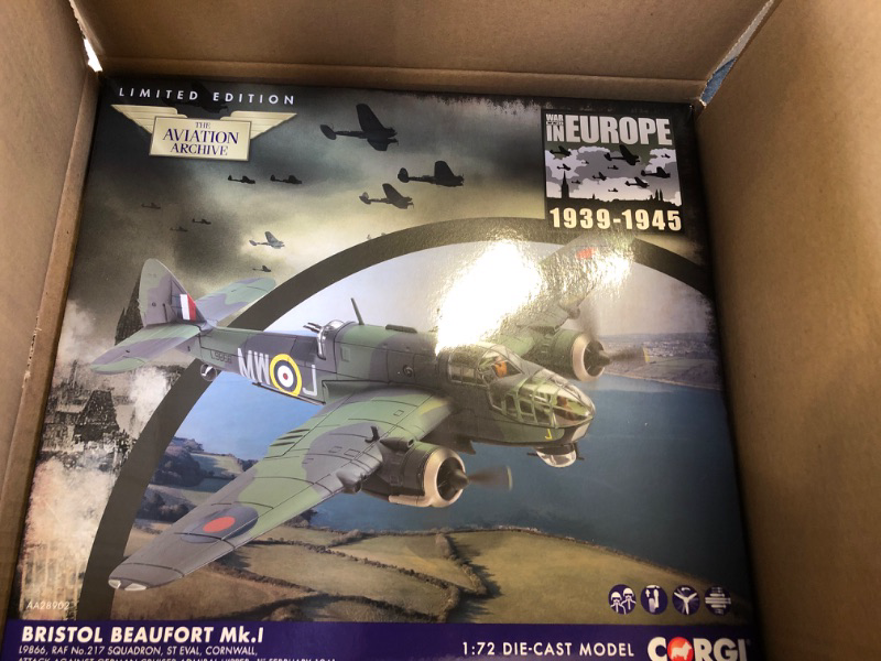 Photo 2 of Corgi Bristol Beaufort Mk.1, MW-J, 217 Sqn, RAF St. Eval, Cornwall, England, February 1st 1941 ‘Admiral Hipper’ Attack Aviation Archive Diecast Model