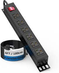 Photo 1 of 6 Outlets Metal Power Strip, Wall Mount Heavy Duty