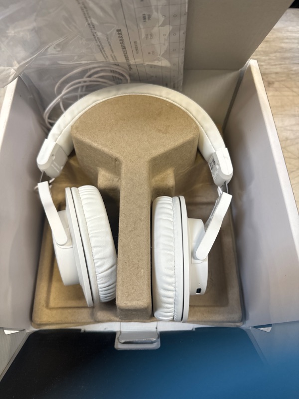 Photo 2 of Audio-Technica ATH-M20xBTWH Wireless Over-Ear Headphones,White Headphones Bluetooth Wireless White