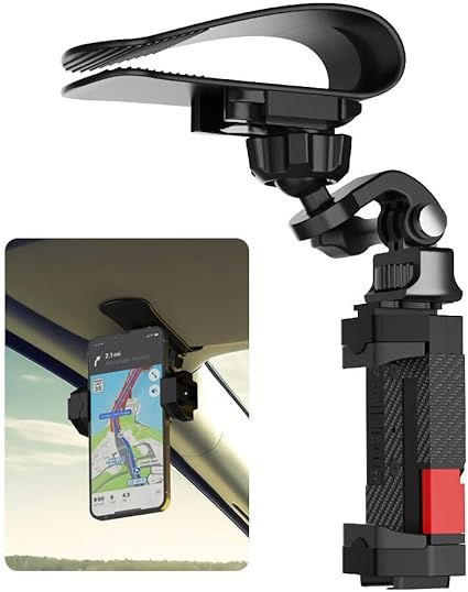 Photo 1 of Car Sun Visor Mount, Car Sun Visor Phone Holder with Adjustable Long Arm, Universal Phone Clip for iPhone 15 Pro Max/14/13 Pro/Max/Mini/Samsung,Google, All Smartphones