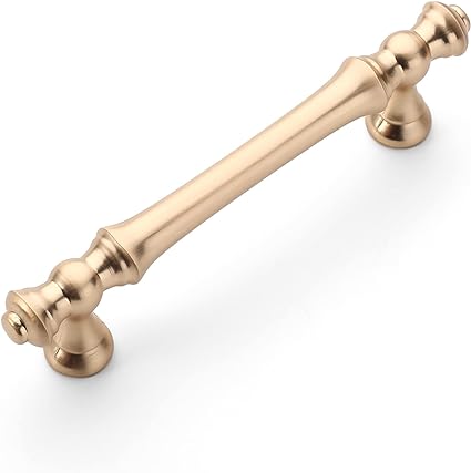 Photo 1 of Amerdeco 10 Pack Brushed Brass Cabinet Pulls 3.75 Inch(96mm) Hole Center Cabinet Hardware Gold Kitchen Cabinet Handles for Bathroom Drawer Pulls Dresser Pulls ZH0014...…