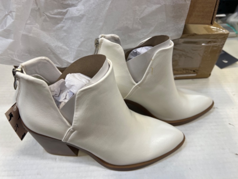 Photo 1 of 6.5  Trish Lucia Womens Ankle Boots Pointed Toe Stacked Chunky Heel Slip on Chelsea Short Booties