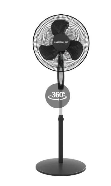 Photo 1 of 16 in. 3 Speed Digital Oscillating Standing Fan with Adjustable Height
