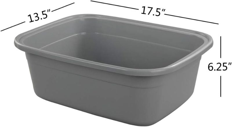 Photo 1 of 18 Quart Dish Pan, Grey