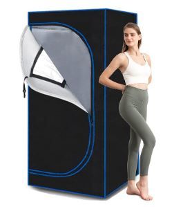 Photo 1 of ZONEMEL Full Size Personal Steam Sauna Tent for Home, Portable 1 Person Full Body Steam Spa for Relaxation, Detox Therapy (Steamer Not Included-Black, L35.4 x W35.4 x H70.9) Large