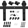 Photo 1 of 5 ft./60 in. Black Sliding Barn Door Track and Hardware Kit with I-Shape Hanger For Single Door
