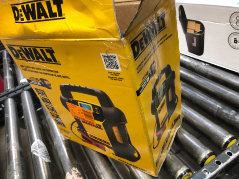 Photo 1 of DEWALT DXAEJ14-Type2 Digital Portable Power Station Jump Starter - 1600 Peak Amps with 120 PSI Compressor, AC Charging Cube, 15W USB-A and 25W USB-C Power for Electronic Devices 1600 Amps
