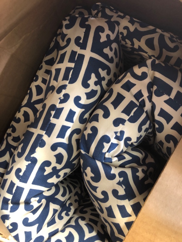Photo 1 of 18 in. x 18 in. Indigo Square Outdoor Seat Cushion (2-Pack)
