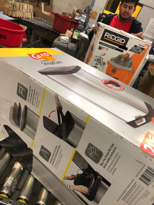 Photo 1 of Glad Stainless Steel Step Trash Can with Clorox Odor Protection | Large Metal Kitchen Garbage Bin with Soft Close Lid, Foot Pedal and Waste Bag Roll Holder, 20 Gallon, Stainless Stainless 20 Gallon Trash Can