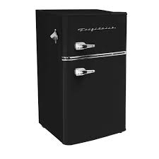 Photo 1 of 3.2 cu. ft. 2 Door Retro Mini Fridge in Black
