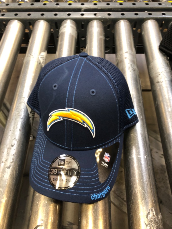 Photo 2 of Lod Angeles Chargers New Era NFL Stretch Fit Flex Mesh Cap
 SMALL/MEDIUM (NEW BUT MINOR STAIN )