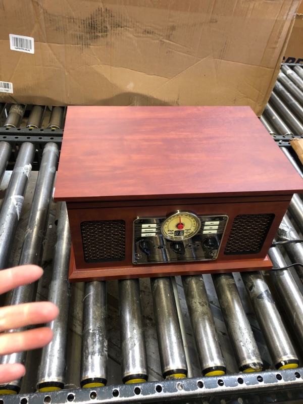 Photo 1 of Victrola Nostalgic 6-in-1 Bluetooth Record Player & Multimedia Center with Built-in Speakers - 3-Speed Turntable, CD & Cassette Player, AM/FM Radio | Wireless Music Streaming | Espresso Espresso Entertainment Center