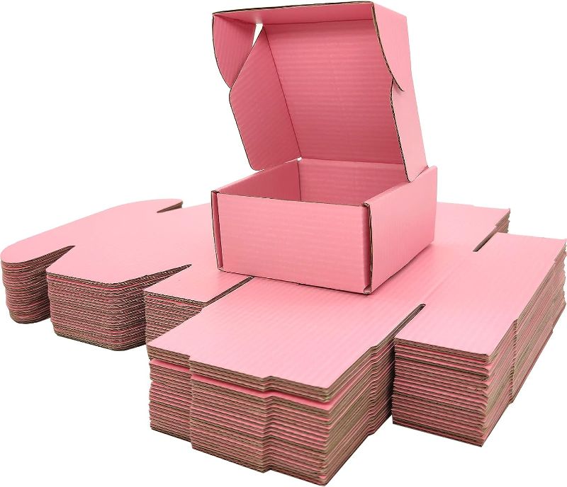 Photo 1 of Pink Shipping Boxes for Small Business 4x4x2