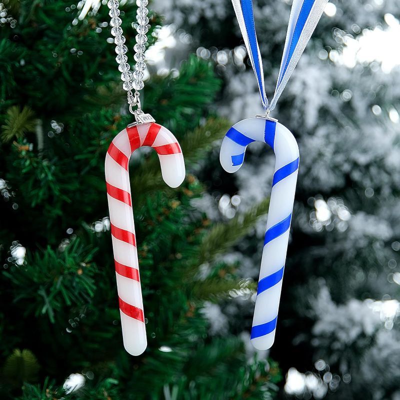 Photo 1 of 2023 Annual Crystal Candy Cane Christmas Decorations - Christmas Tree Ornaments Pendant Crystal Sun Catcher Home Hanging Decor Christmas Cane Crystal Walking Stick
