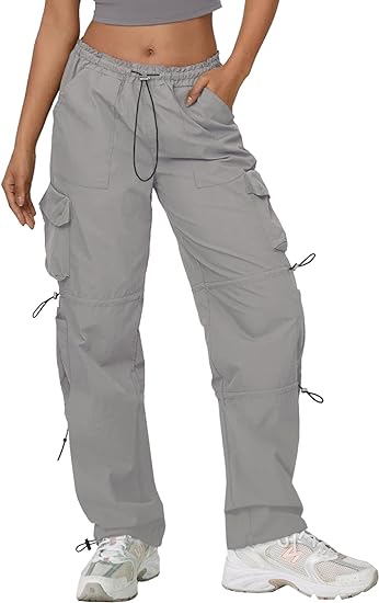 Photo 1 of DISCIPBUSH Cargo Pants Womens Parachute Pants for Women with Pockets
