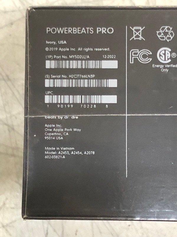 Photo 5 of +++FACTORY SEALED+++ Beats Powerbeats Pro Wireless Earbuds - Apple H1 Headphone Chip, Class 1 Bluetooth Headphones, 9 Hours of Listening Time, Sweat Resistant, Built-in Microphone - Ivory Ivory Powerbeats Pro