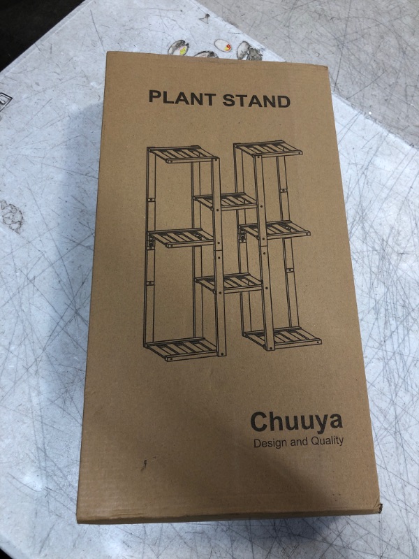 Photo 2 of +++FACTORY SEALED++ Chuuya Plant Stand,Bamboo Plant Shelf Indoor Outdoor, Build Your Mini Garden(8 Potted,Mocha)
