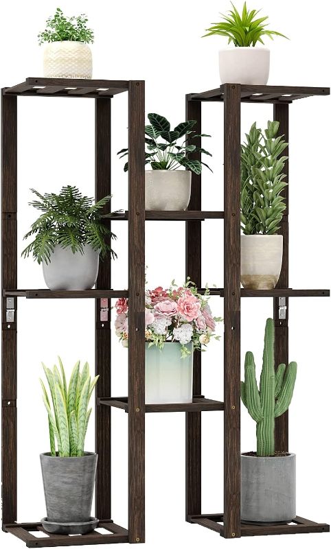 Photo 1 of +++FACTORY SEALED++ Chuuya Plant Stand,Bamboo Plant Shelf Indoor Outdoor, Build Your Mini Garden(8 Potted,Mocha)
