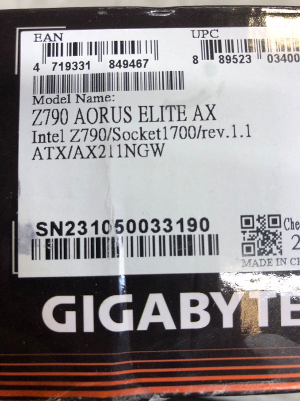 Photo 4 of GIGABYTE Z790 AORUS Elite AX (LGA 1700/ Intel Z790/ ATX/ DDR5/ Quad M.2/ PCIe 5.0/ USB 3.2 Gen2X2 Type-C/Intel WiFi 6E/ 2.5GbE LAN/Q-Flash Plus/PCIe EZ-Latch/Gaming Motherboard)