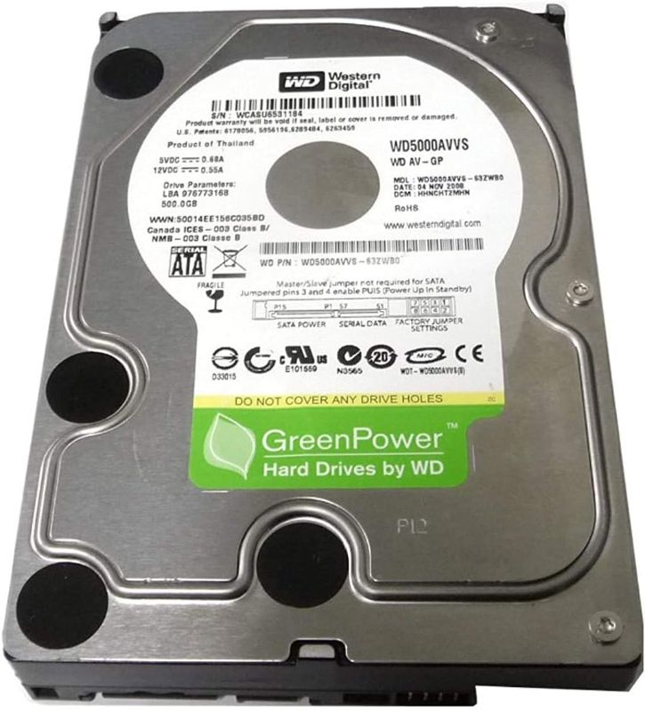 Photo 1 of Western Digital AV 500GB 8MB Cache SATA2 3.5" Hard Drive • for CCTV DVR • cool, quiet &reliable • 