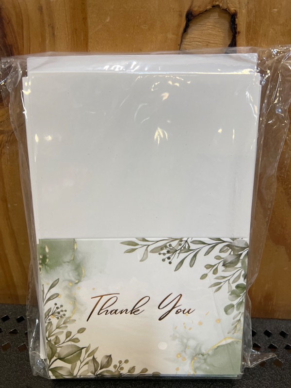 Photo 2 of 50 Gold Foil Thank You Cards with Envelopes , Thank you notes for Baby Shower , Wedding Thank You Card with Envelopes & Stickers , Thank You Cards Bulk Set for Teachers , Graduation , Business & More