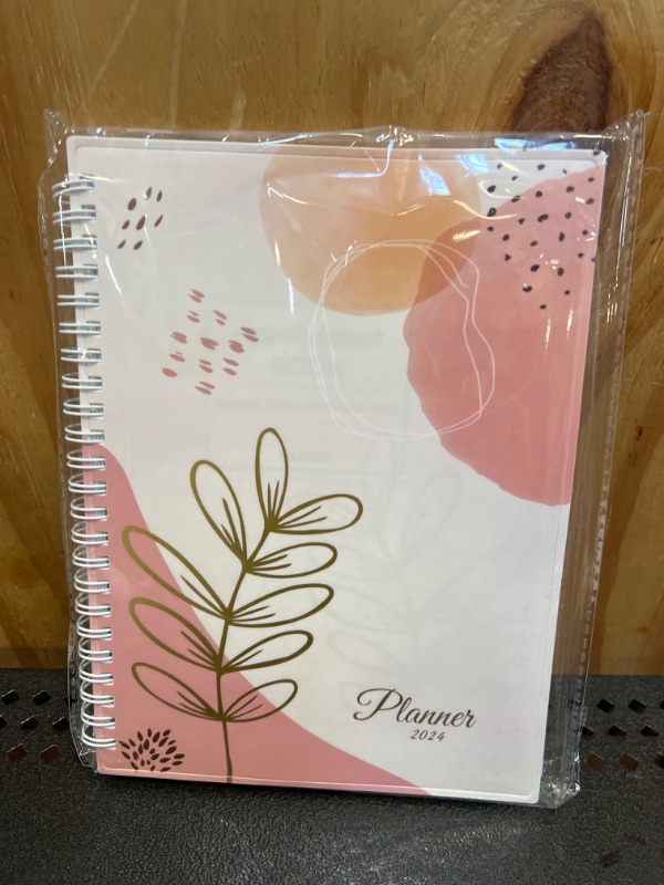 Photo 2 of SUNEE 2024 Appointment Book, Quarter-Hourly, Weekly & Monthly - from January 2024 - December 2024, 6.4"x8.3" Weekly Planner, Flexible Cover, Note Page, Pocket, Spiral Binding, Pink Breeze 6.4"x8.3" Pink Breeze