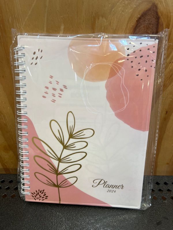 Photo 2 of SUNEE 2024 Appointment Book, Quarter-Hourly, Weekly & Monthly - from January 2024 - December 2024, 6.4"x8.3" Weekly Planner, Flexible Cover, Note Page, Pocket, Spiral Binding, Pink Breeze 6.4"x8.3" Pink Breeze