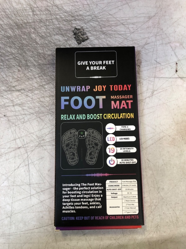 Photo 1 of Phixnozar EMS X003W29WHV
Massager Mat–Foot Massager Pad–Foldable Feet and Calves Massage Machine with 8 Modes and 19 Intensity Levels for Muscle Relaxation, and Pain Relief