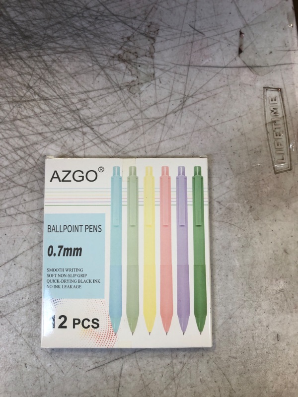 Photo 1 of AZGO Ballpoint Pens Black Ball Point Office Pens 0.7mm Medium Point Pen for Woman and Man (A - 12 Count)
