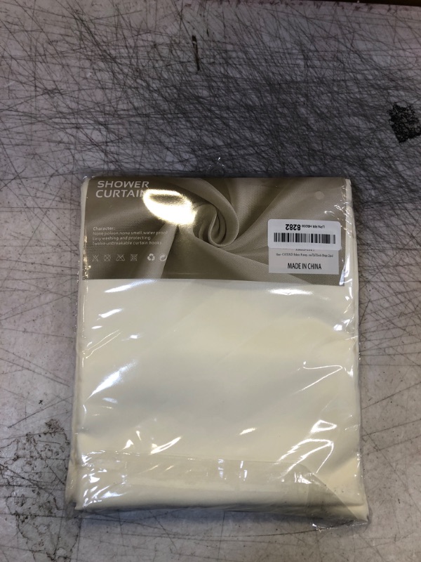 Photo 2 of  CHTENZY Fabric Waterproof Shower Curtain Set of 2 Solid Color Polyester Material Specification Suitable for Bathroom Shower Area 72x72inch (Beige, 2pcs)
