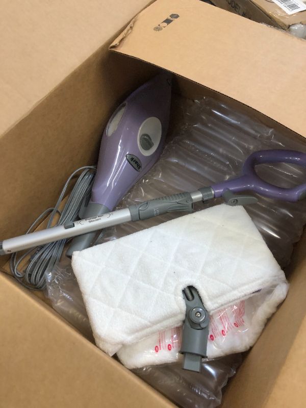 Photo 2 of Shark S3501 Steam Pocket Mop Hard Floor Cleaner, With Rectangle Head and 2 Washable Pads, Easy Maneuvering, Quick Drying, Soft-Grip Handle and Powerful Steam, Purple
