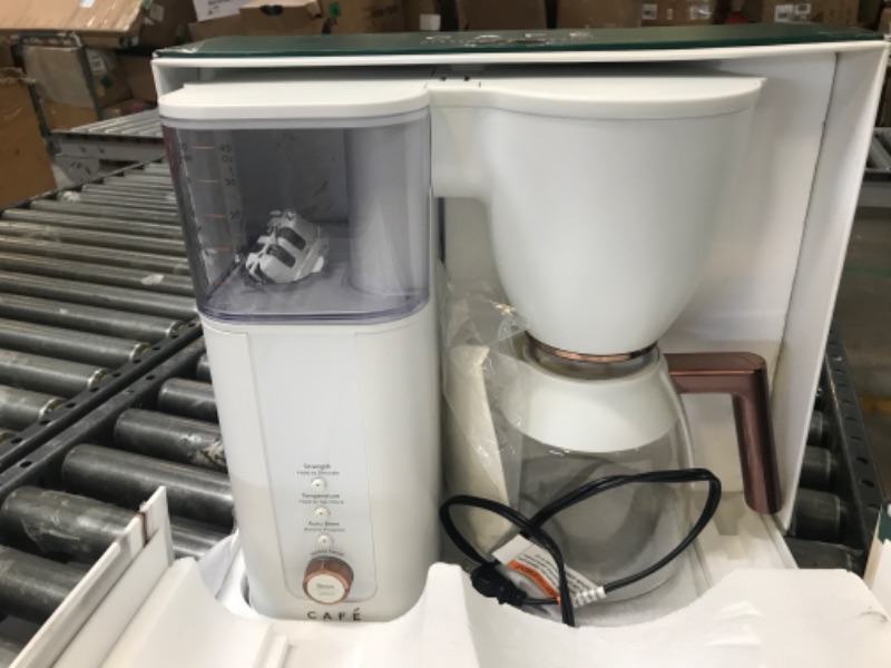 Photo 1 of 10 Cup Matte White Specialty Drip Coffee Maker with Glass Carafe and warming plate, WiFi connected