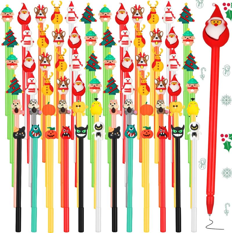 Photo 1 of Honoson 180 Pcs Christmas Ink Pens Bulk Gel Pens Holiday Pens for Kids Novelty Cute Characters Pen for Halloween Thanksgiving Day Christmas Students School Office Home
