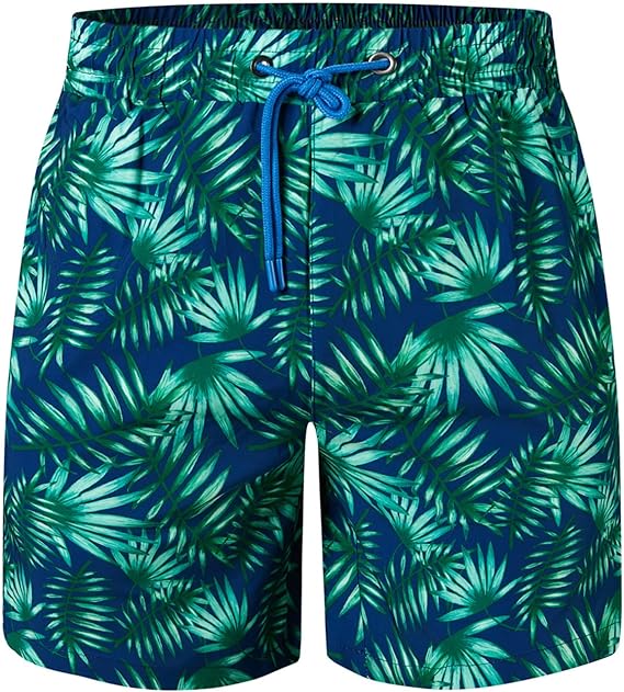 Photo 1 of GINGTTO Mens Swim Trunks with Compression 7 Inch Inseam Quick Dry Board Shorts with Drawstring Closure M