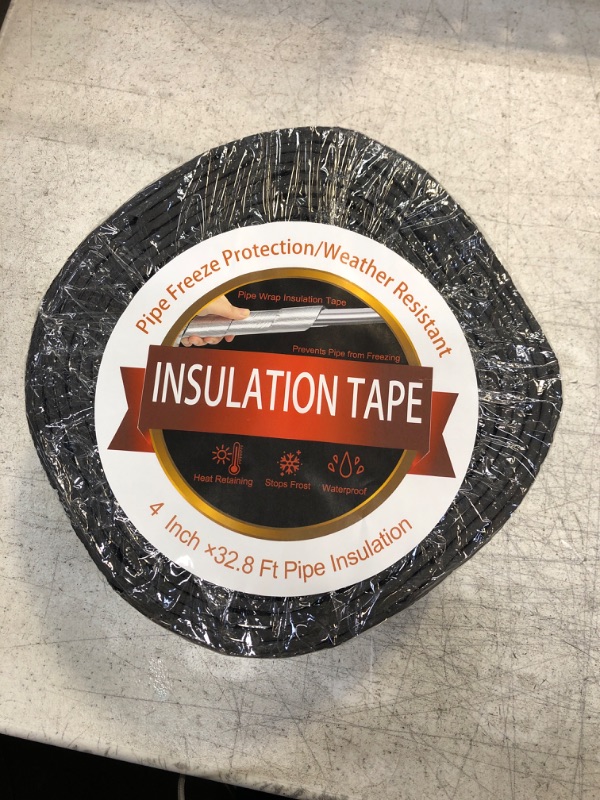 Photo 2 of 32.8ft Pipe Insulation Wrap Tape, 4 InchX32.8 Ft Pipe Insulation Wrap, Water Pipe Insulation Wrap for Winter Freeze Protection Insulation Tape Weather Resistant for Reduce Heat Loss