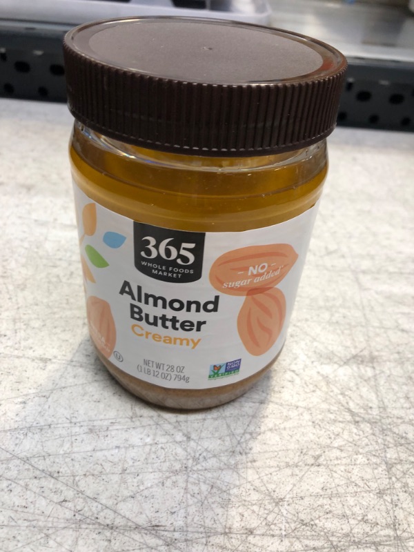 Photo 2 of 365 by Whole Foods Market, Creamy Almond Butter, 28 Ounce Almond 28.00 Fl Oz (Pack of 1) (BB 21FEB24)
