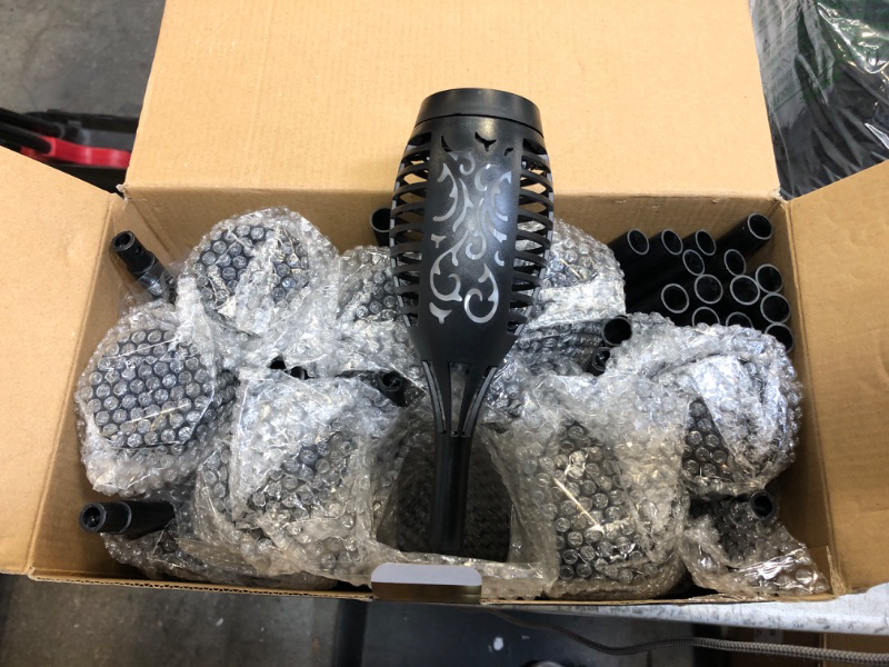 Photo 1 of Solar Torch Lights with Flickering Flame, 16 Packs 12LED Tiki Torch Solar Lights Outdoor, IP65 Waterproof Mini Solar Torch Light Auto On/Off for Garden, Patio, Yard, Pathway 12LED 16PACK