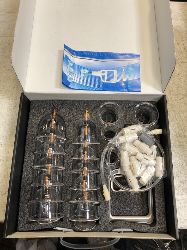 Photo 2 of Eambond Cupping Set, Cupping Therapy Sets Massage Back, Pain Relief, Physical Therapy, Chinese Cupping kit with Vacuum Pump for Massage Therapists–Improve Your Health & Wellness 18 Cups+12 Magnets+1 Extension Tube+1 Hand Pump