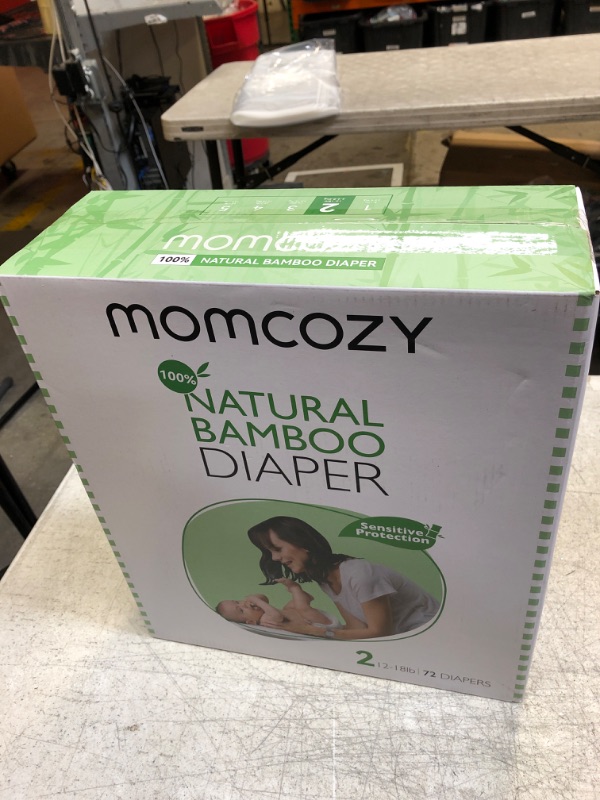 Photo 2 of +++SEALED+++ Momcozy Baby Diapers, Size 2, 72 Count, Hypoallergenic, Bamboo Lined, Stay Dry for 12 Hours, Adjustable Waistband, Free of Harmful Chemicals