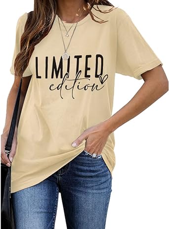 Photo 1 of Womens Summer T Shirt Limited Edition Shirt Short Sleeve Casual Loose Funny Slogan Blouses Tops Graphic Tees
SIZE L 