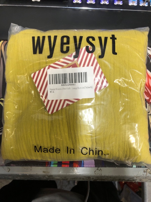 Photo 1 of +++USE STOCK PHOTO AS REFERENCE++ Wyeysyt Women 2 Piece Outfits - YELLOW, XL 