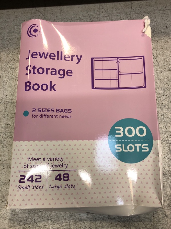 Photo 2 of 17Dec Earring Organizer Case Jewelry Organizer Transparent Jewelry Storage Book with 300 Pockets and 50 PVC Bags for Necklace Bracelet Stud Ring Holder (Pink Heart)
