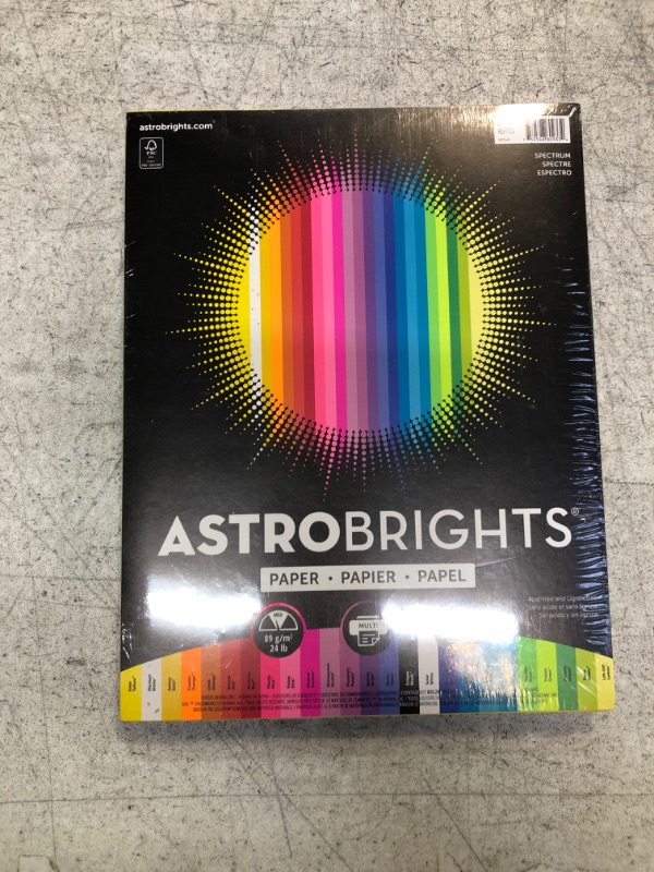 Photo 2 of Astrobrights Color Paper, 8.5” x 11”, 24 lb/89 gsm,"Spectrum" 25-Color Assortment, 150 Sheets (80933-01)