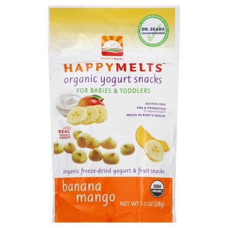 Photo 1 of (8 Pack) Happy Baby Organic Baby Snack Banana Mango 1 Oz Pouch (BB 09/29/24)
