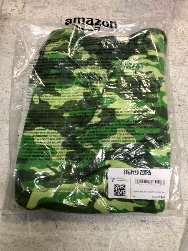 Photo 2 of Amazon Essentials Boys and Toddlers' French Terry Cozy Long-Sleeve Top and Short Set (Previously Spotted Zebra) Medium Green Camo